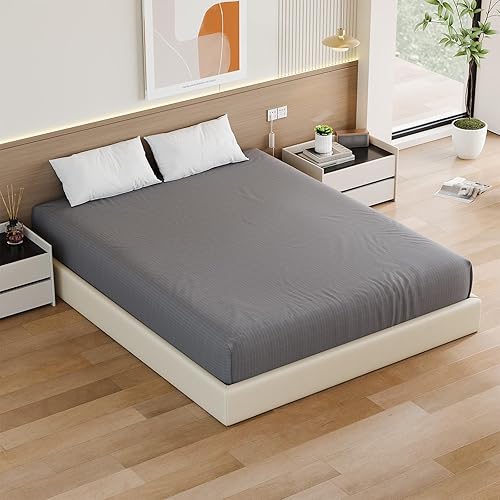 Miniatura 7 de Grounding Sábanas bajeras tamaño Queen, sábanas de tierra Queen con 10% fibra plateada, sábanas bajeras de 15 pulgadas de profundidad para mejorar