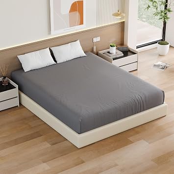 Grounding Fitted Sheets Full Size, Grounding Sheets Full with 10% Silver Fiber, 15'' Deep Pocket Grounded Fitted Bed Sheets for Better Sleep & Wellness, 54x75x15, Gray