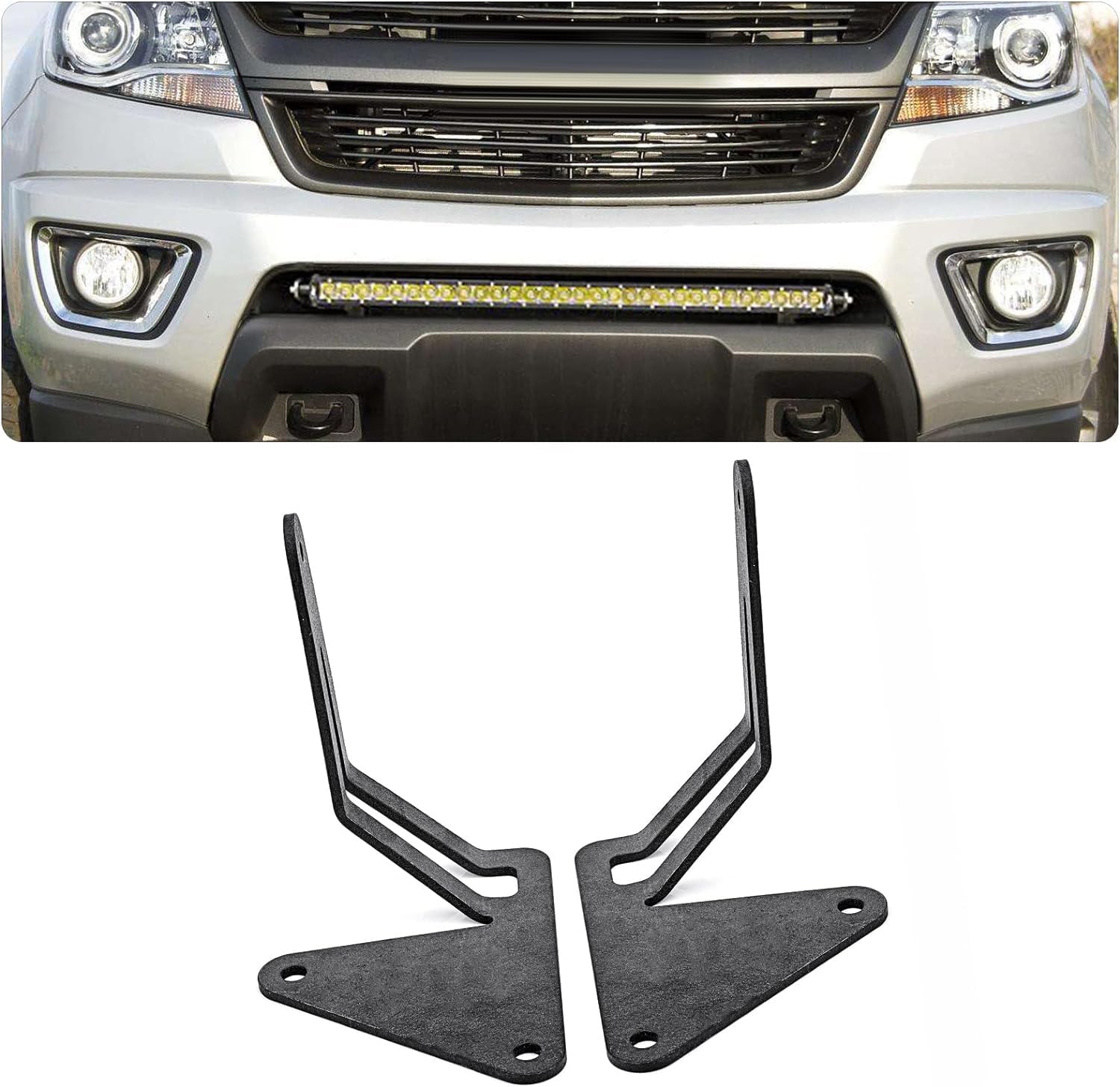 DaSen Front Lower Hidden Bumper Grille Mounting Brackets Kit Compatible with 30 Inch Single Row LED Light Bar Compatible with 2015-2022 GMC Canyon Chevrolet Colorado 4WD/2WD