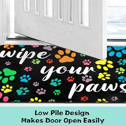 Miniatura 4 de Alishomtll Tapete de bienvenida al aire libre para puerta delantera, tapete de pata de perro para entrada al aire libre, tapete de entrada duradero,