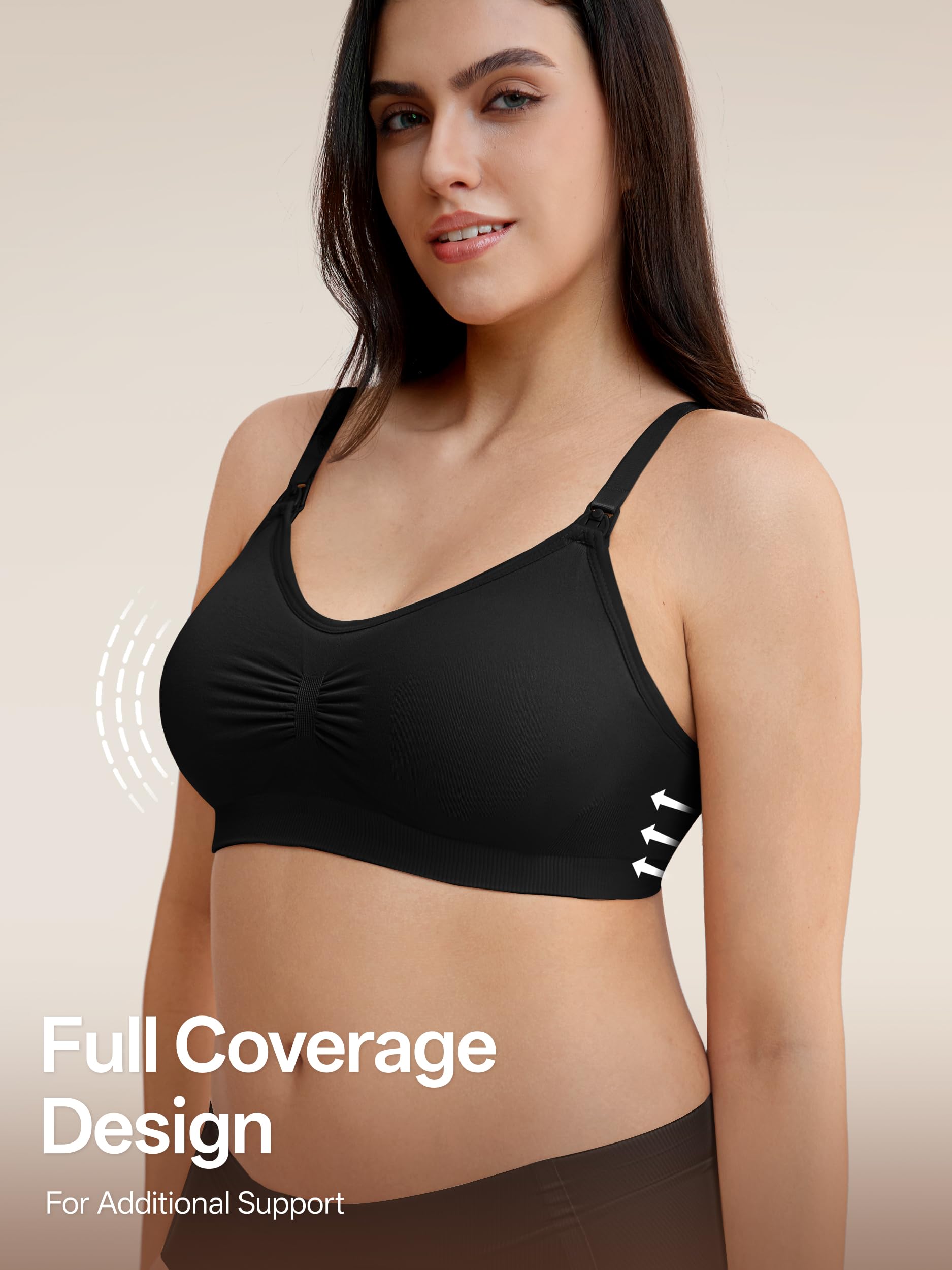 Angelhood Soutien-gorge d'allaitement ultra confortable sans couture pour maternité avec extension de soutien-gorge