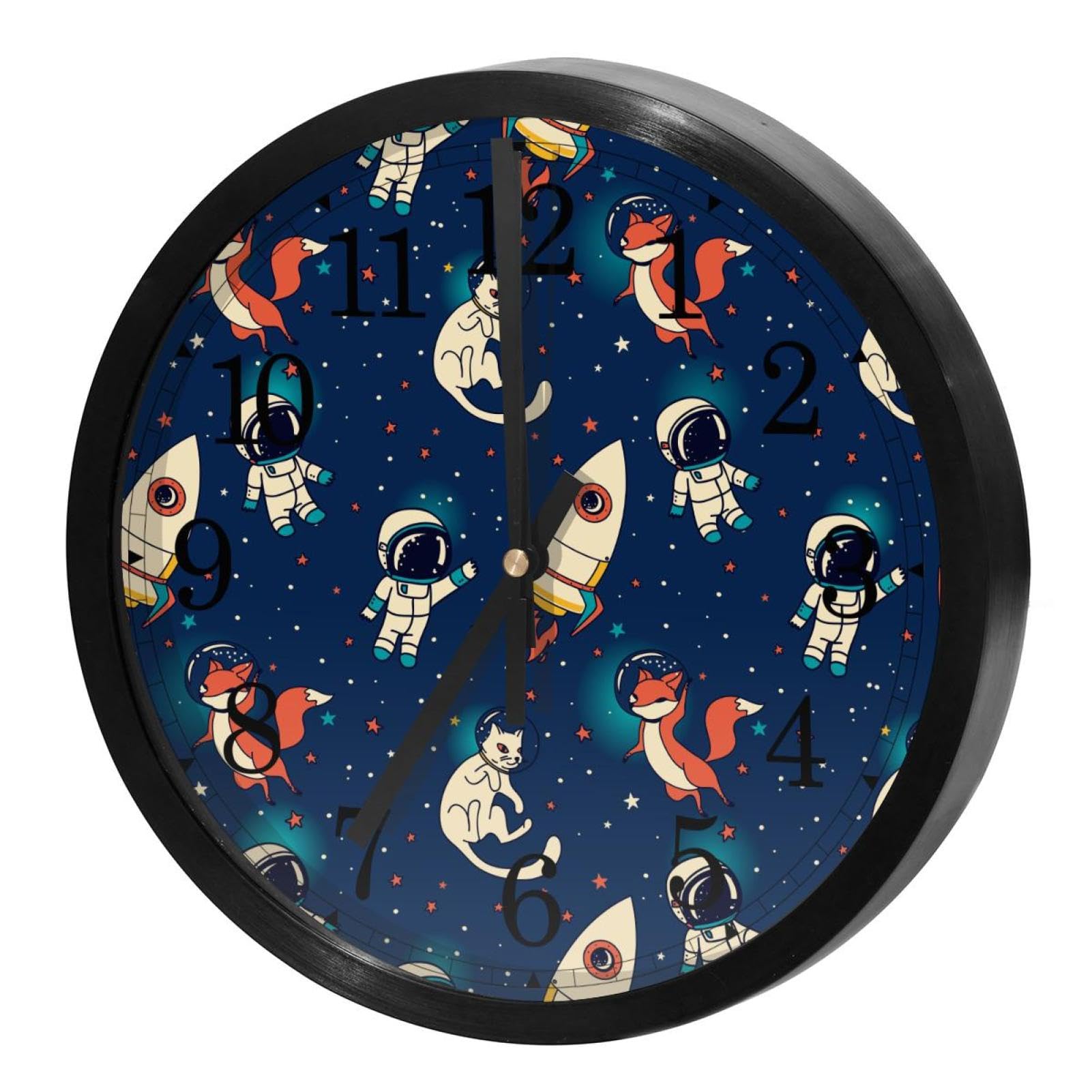 Horloge murale sans tic-tac à piles motif espace décoration intérieure maison et bureau moderne