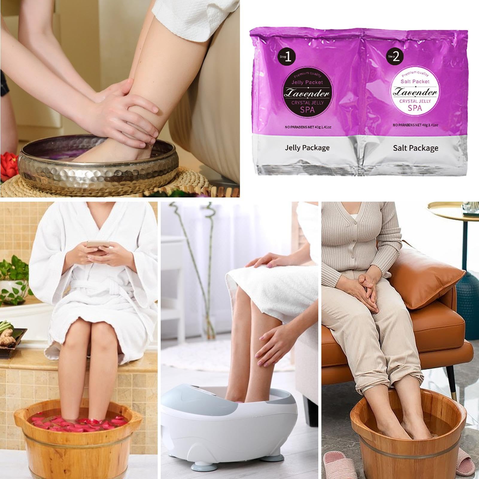 Pedicure Foot Bath - Estrarre le serrature nel bagno galleggiante gelatina di idratazione | I pacchetti di pedicure si adattano al jelly fooet | Gel ohh spa pedicurre rimuovi sporco, sudore