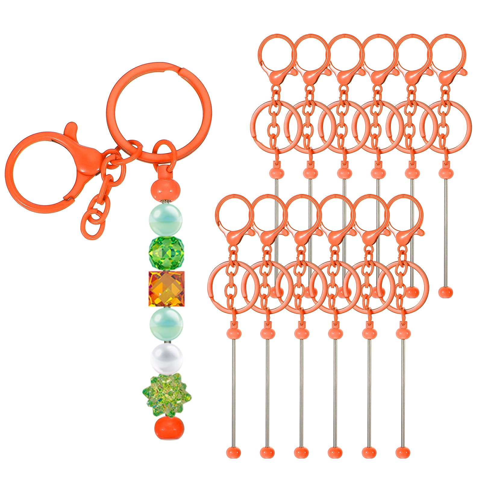 PATIKIL 12 Pcs Beadable Keychains Bars