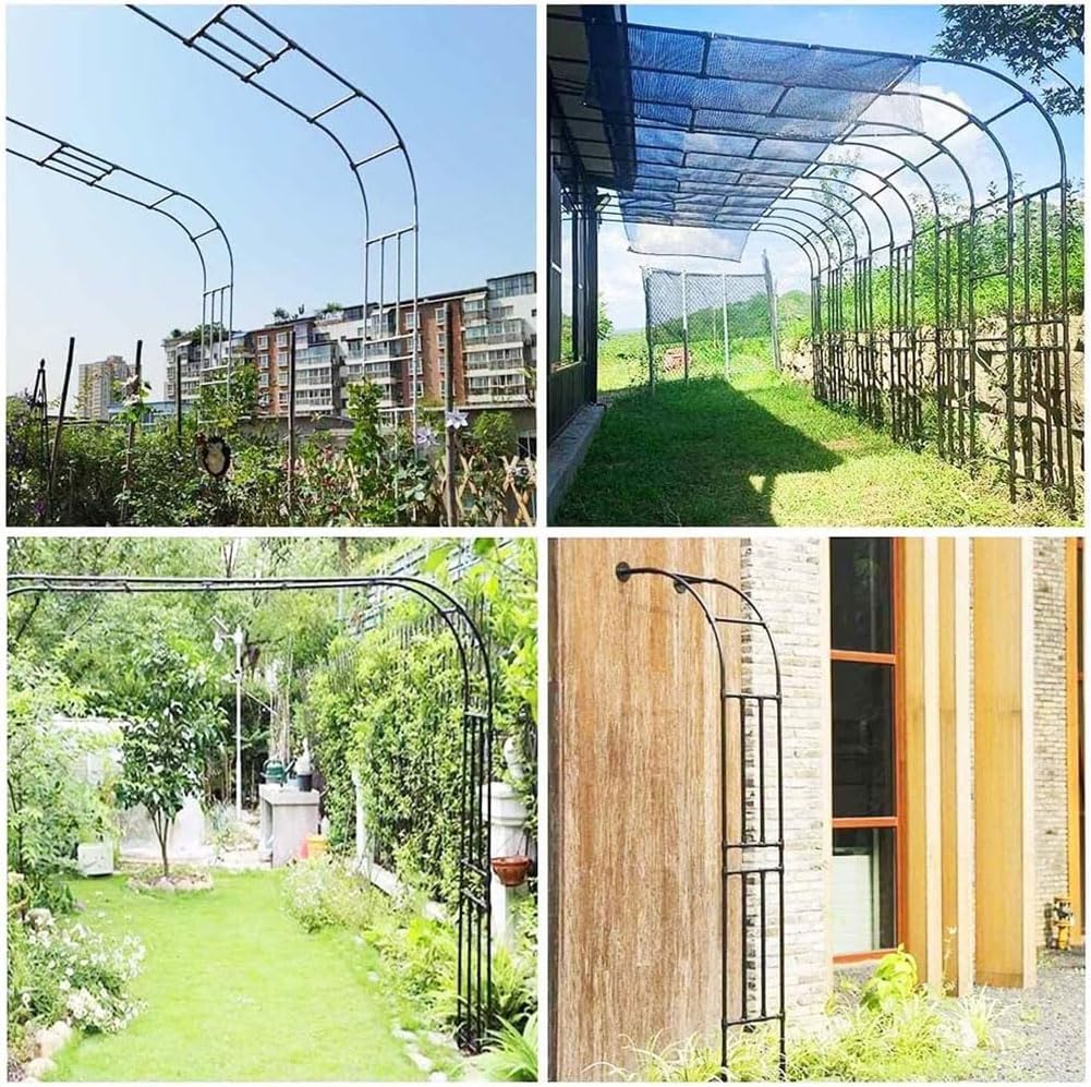 2,4 m weißer Gartenbogen, Metallrohr, Rosenspalier, Kletterpflanzen-Unterstützung, Blumenbogen, Rahmen, Outdoor-Dekoration, langlebig und stilvoll, perfekt für Hochzeiten und Veranstaltungen, 220 x