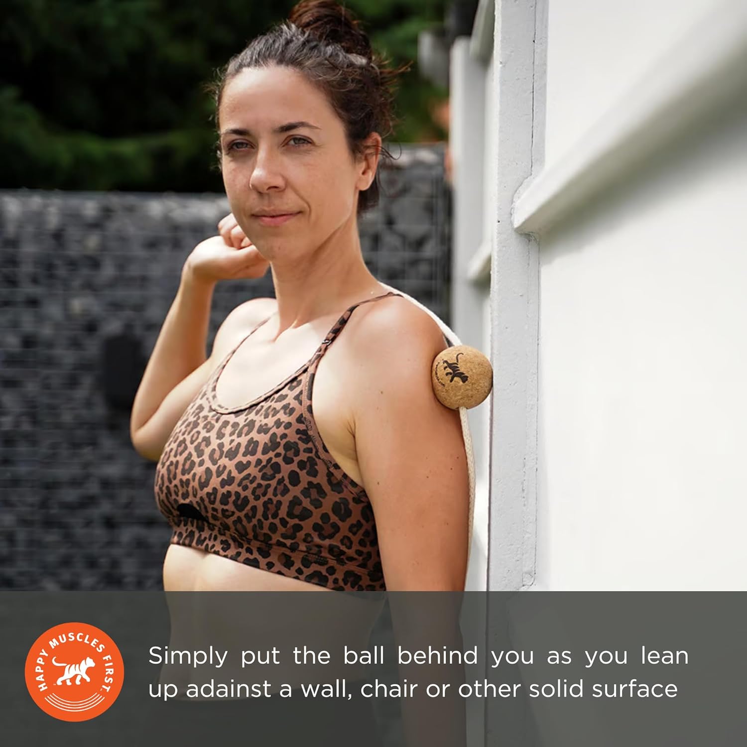 Tiger Tail ReGreen 2.6 Ball Massage-on-a-Rope Cork Roller Ball + 50" Cotton Rope - Deep Tissue Massage: Feet, Legs, Neck, Back – Trigger Point Therapy - Relieve Muscle Soreness & Recovery
