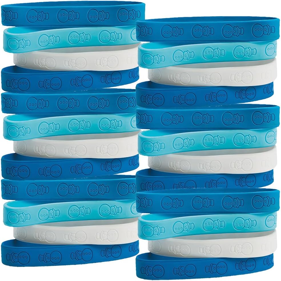 Fun Express - Snowman Rubber Bracelets for Winter - Jewelry - Rubber Bracelets - Winter - 24 Pieces VBS 2026