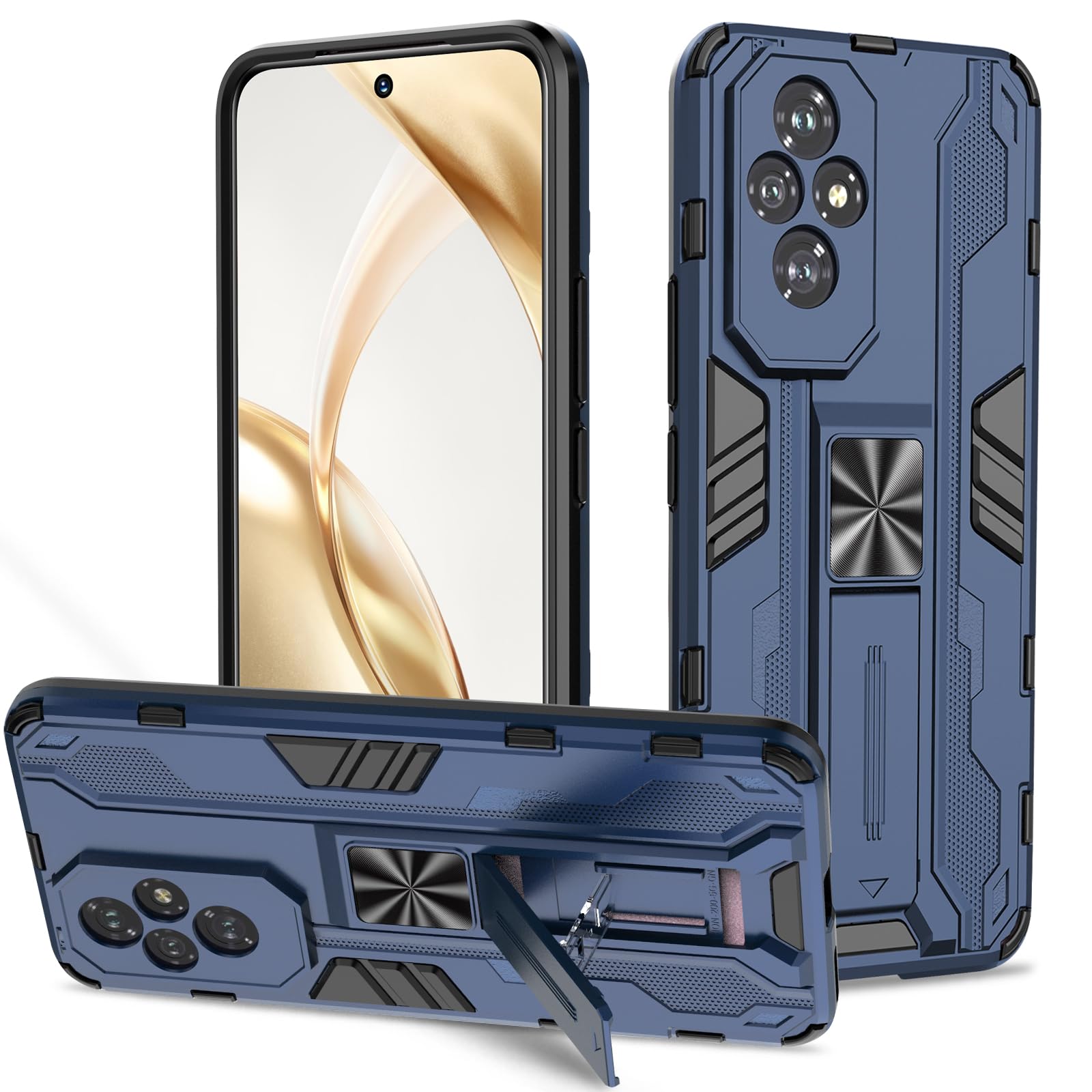 Funda para Samsung Galaxy A13 4G con Cristal Templado Protector Pantalla, Carcasa Antigolpes con Soporte anular metálico, Case Protectora de Grado Militar, Negro — view 79