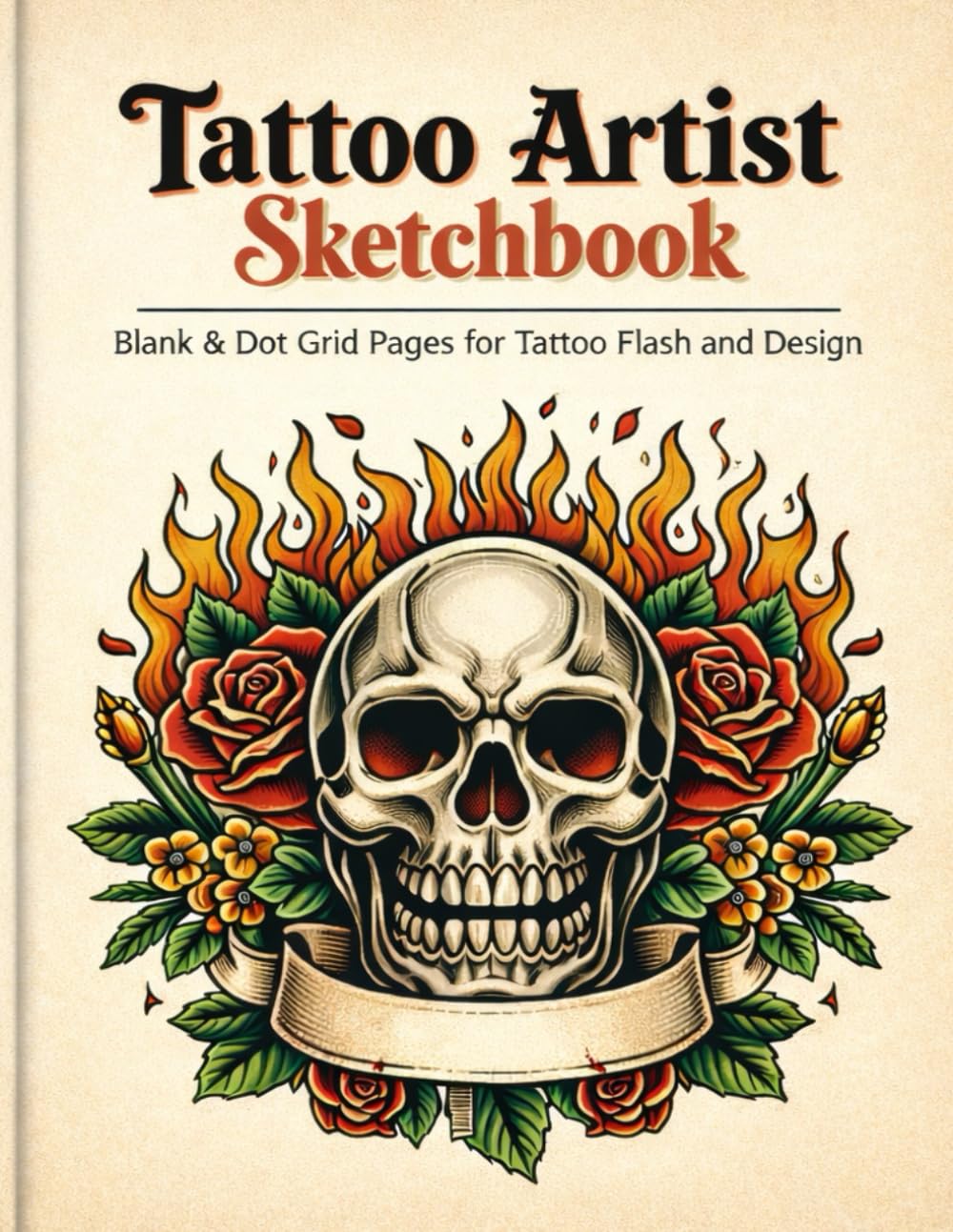 Tattoo Sketchbook: Plain and Dot Grid Pages for Tattoo Artists