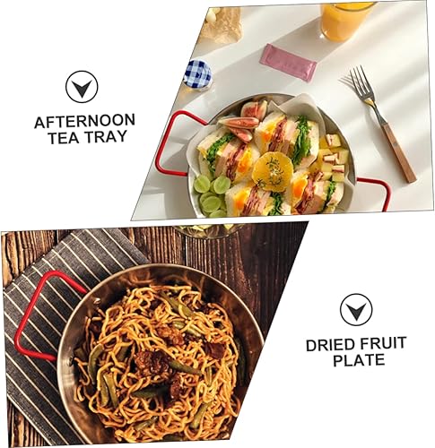 Miniatura 6 de Placa de doble asa de doble asa Bandeja de servir de buffet Plato de frutas Tabla de servir alimentos Fritas Bandeja de almacenamiento de papas