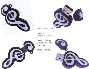 128GB Cartoon Lovely Music Note USB Falsh Drive Memory Stick