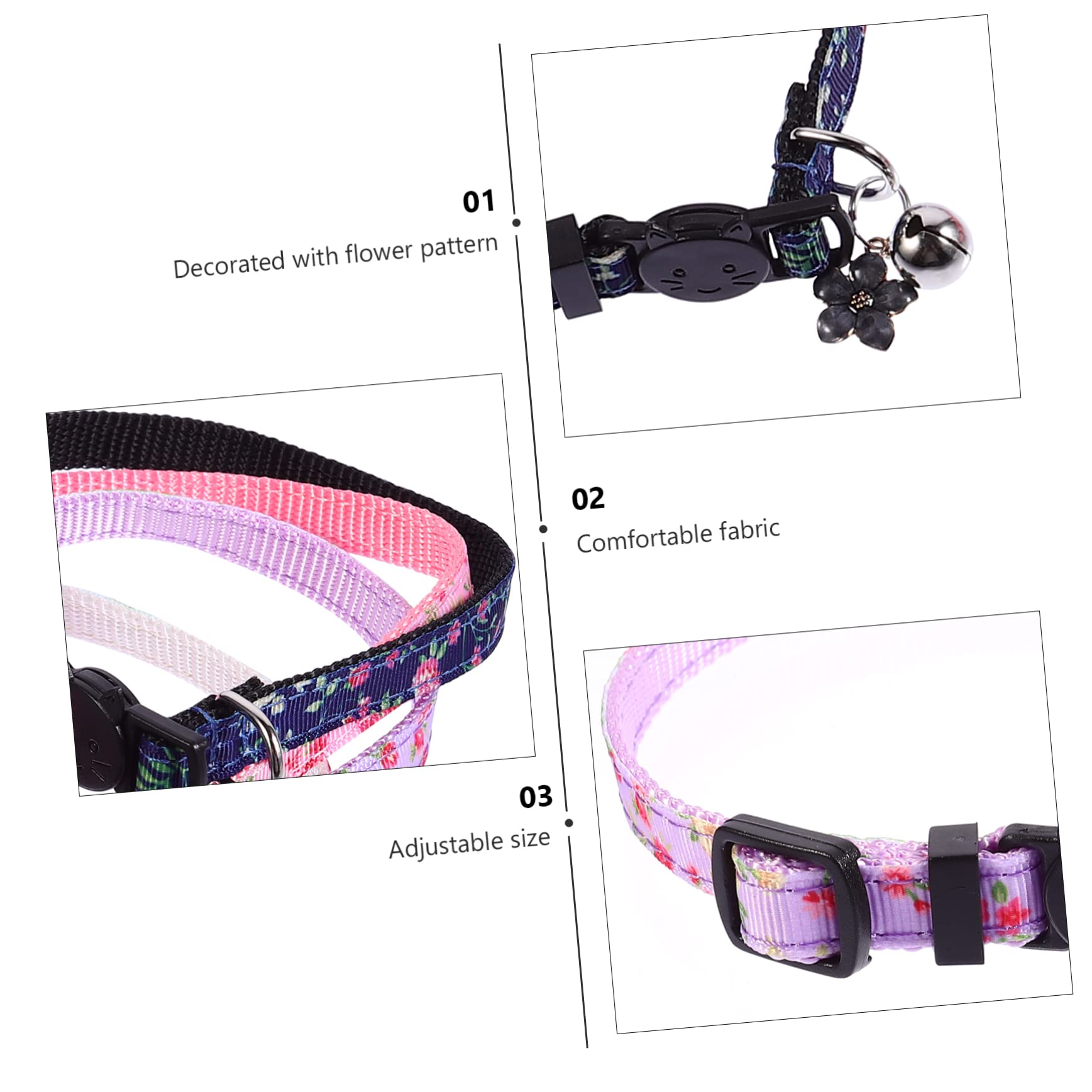 12 Pz collare per gatti decorazione di fiori collana per animali domestici collane collare di gatto fiore colletto con colletto di gatto piccolo floreale cintura per gatti nylon