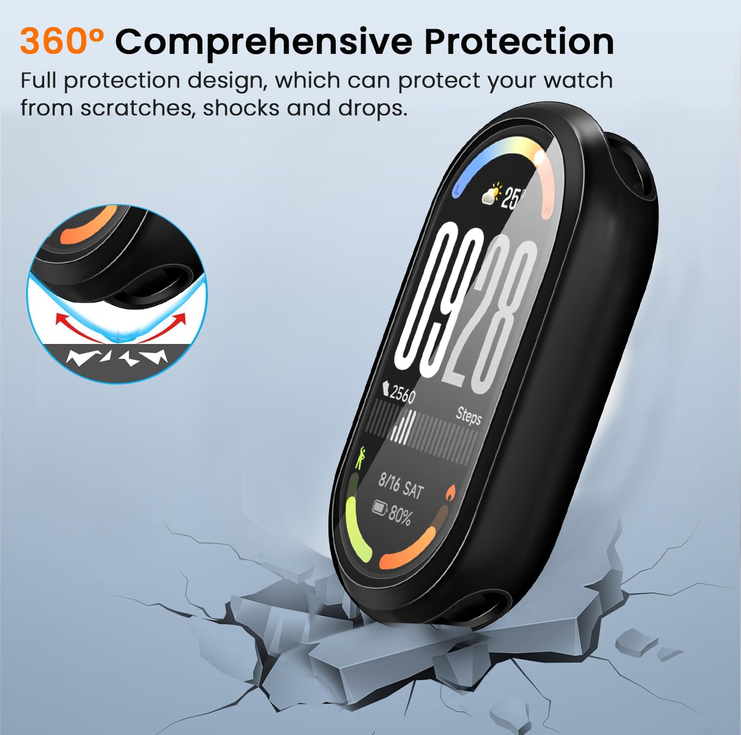 ivoler 3 sztuki etui z osłoną ekranu do Xiaomi Smart Band 10, pełne etui ochronne z miękkiego TPU cienkie, odporne na wstrząsy odporne na zarysowania (przezroczyste czarne i niebieskie)