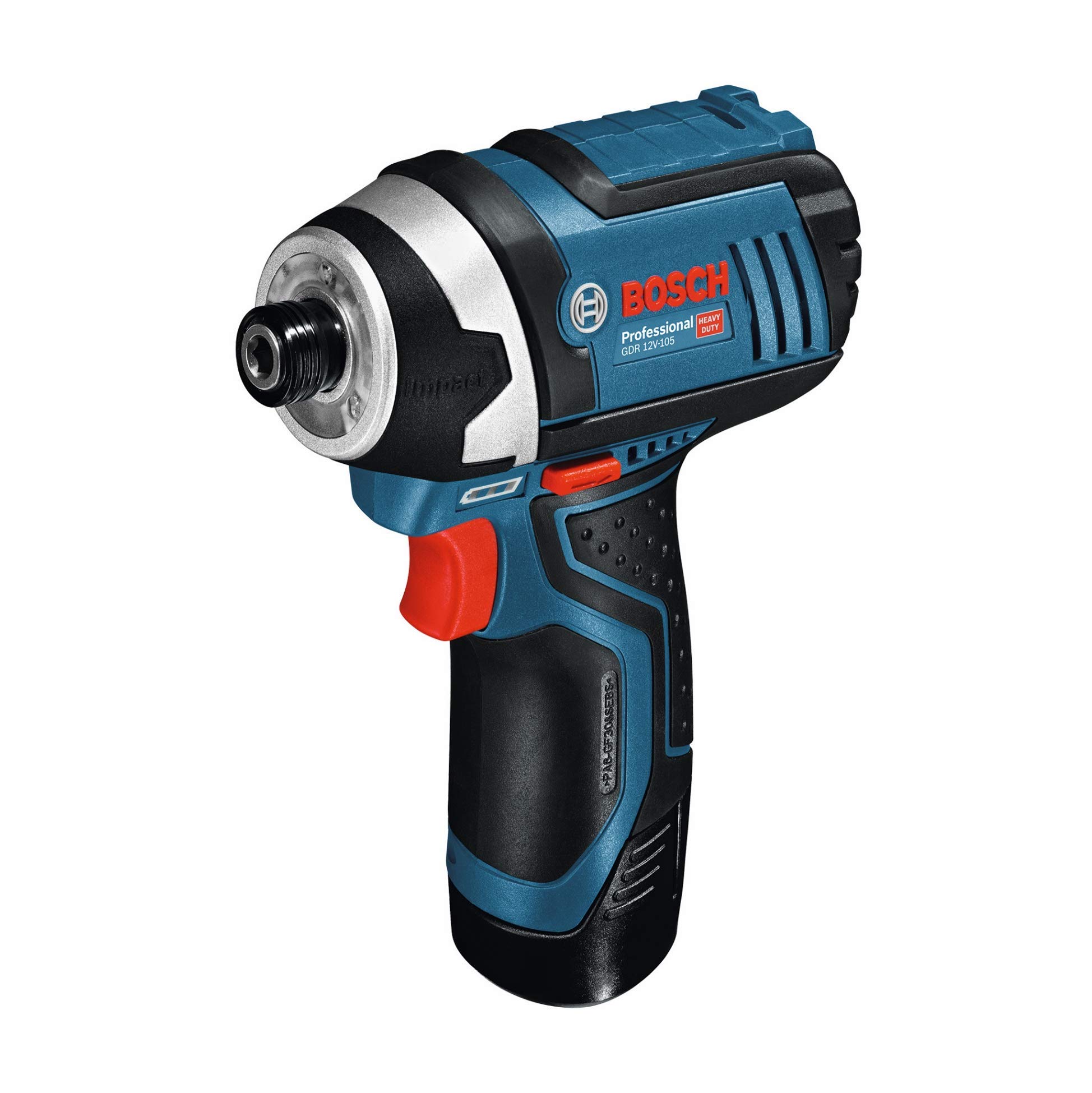 Bosch Professional 12V System Akku Drehschlagschrauber GDR 12V-105 (inkl. 2x Akku GBA 12V 2.0Ah, Schnellladegerät GAL 12V-40, 1/2 L-BOXX-Einlage für Zubehör, 1/2 L-BOXX-Einlage, L-BOXX)