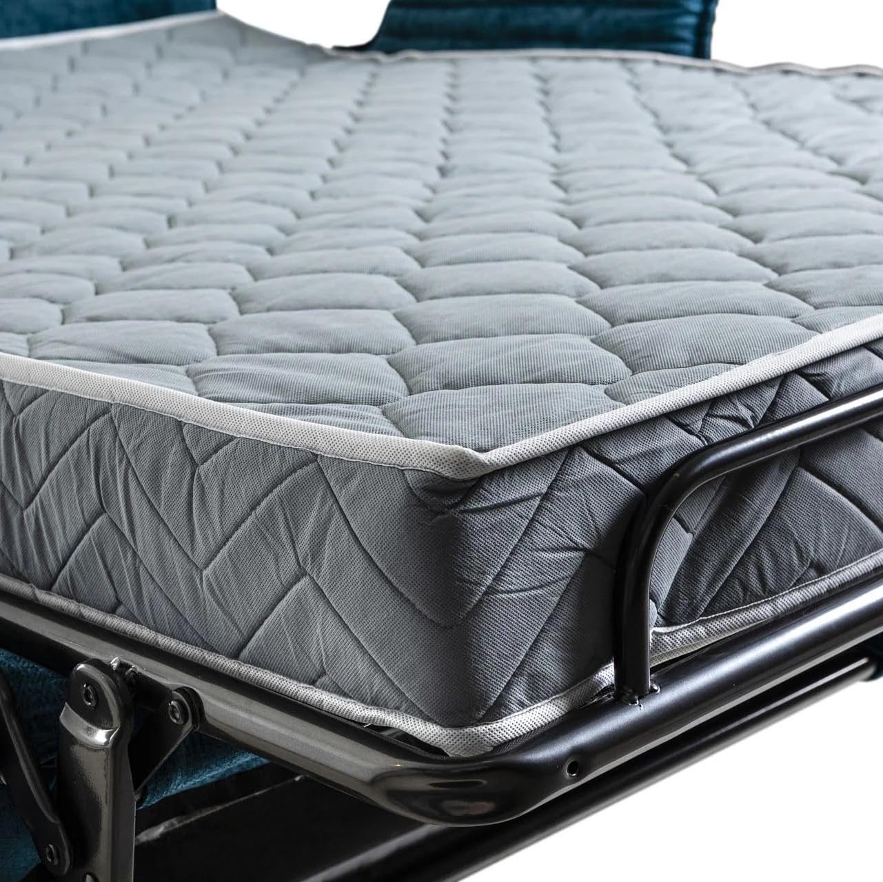 Generico Poltrona Letto Salvaspazio con Materasso 18 cm – Vari Colori e Tessuti (Grigio)