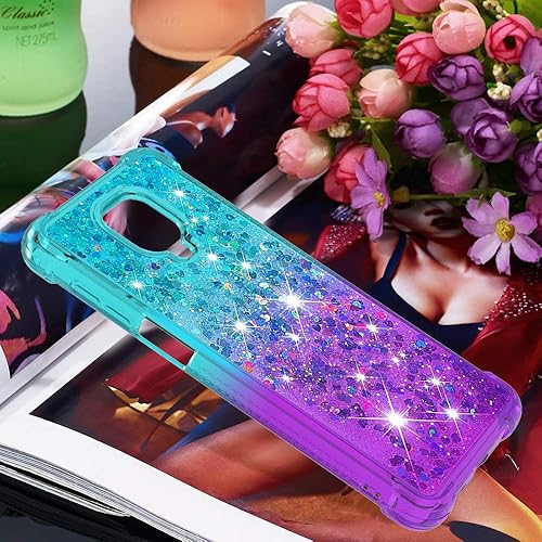 SmallCas - Funda compatible con Redmi Note 9S, compatible con Xiaomi Redmi Note 9 Pro Glitter Flowing Gradient Quicksand Liquid Floating Phone Cover