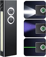 Zewdov 1300LM 5-in-1 EDC Pocket Flashlight: UV, Green Beam, Red Light, Rechargeable Magnetic Clip Light IP44 Waterproof