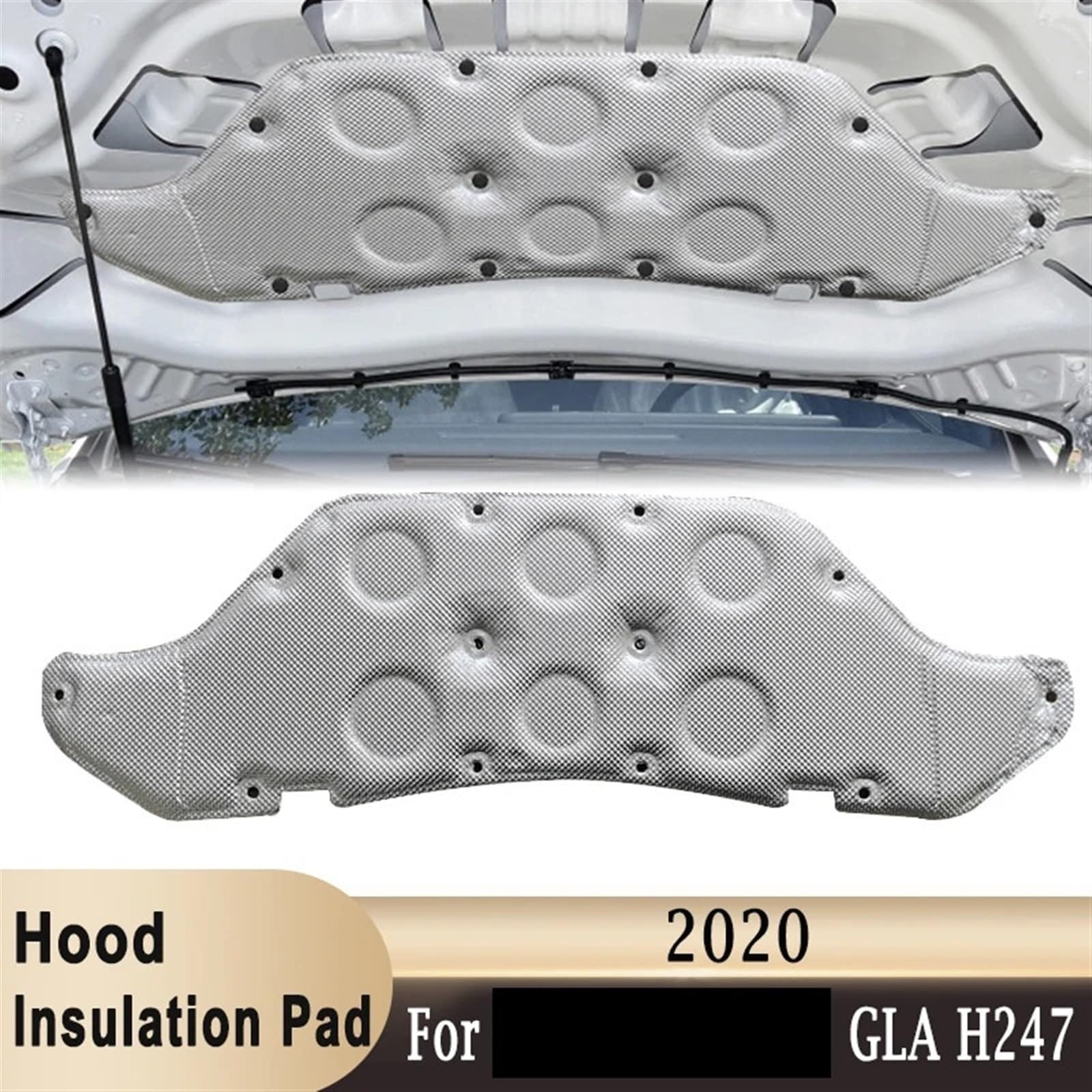 Cotone Isolante Acustico per Cofano Anteriore Auto,per Mercedes-Benz GLA H247 2020,Isolamento del Cofano del Cofano, Isolamento Acustico del vano Motore,A