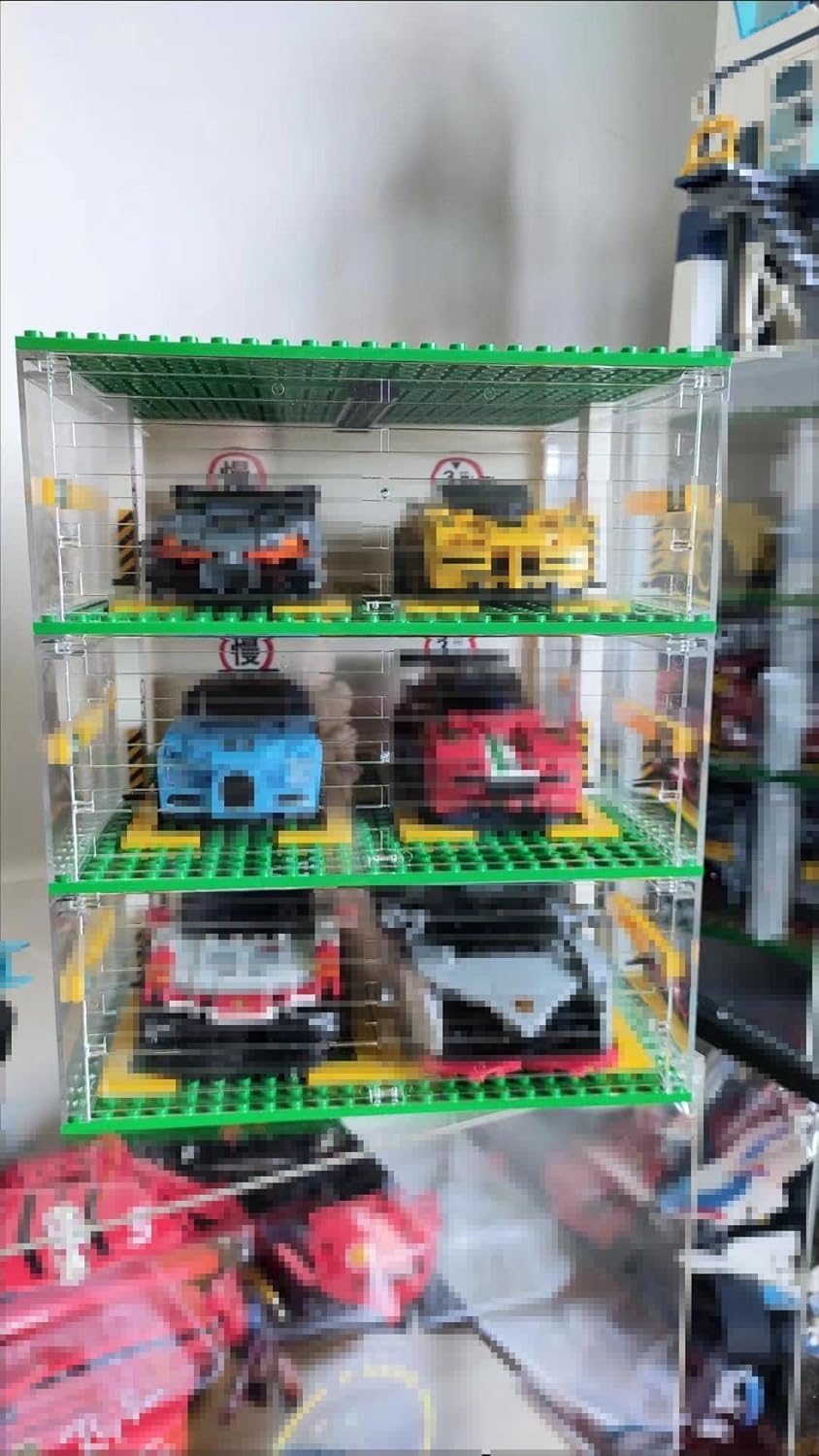 Garage pour Voitures Speed Champions, Vitrine à 3 Couches, Jeu de Construction Modulable avec Voitures de Sport - Ensemble Créatif 16+ Ans