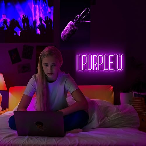 Miniatura 3 de Lumoonosity BTS I Purple You - Letrero de neón K-pop BTS del ejército LED para dormitorio pared decoración de habitación mercancía BTS alimentada