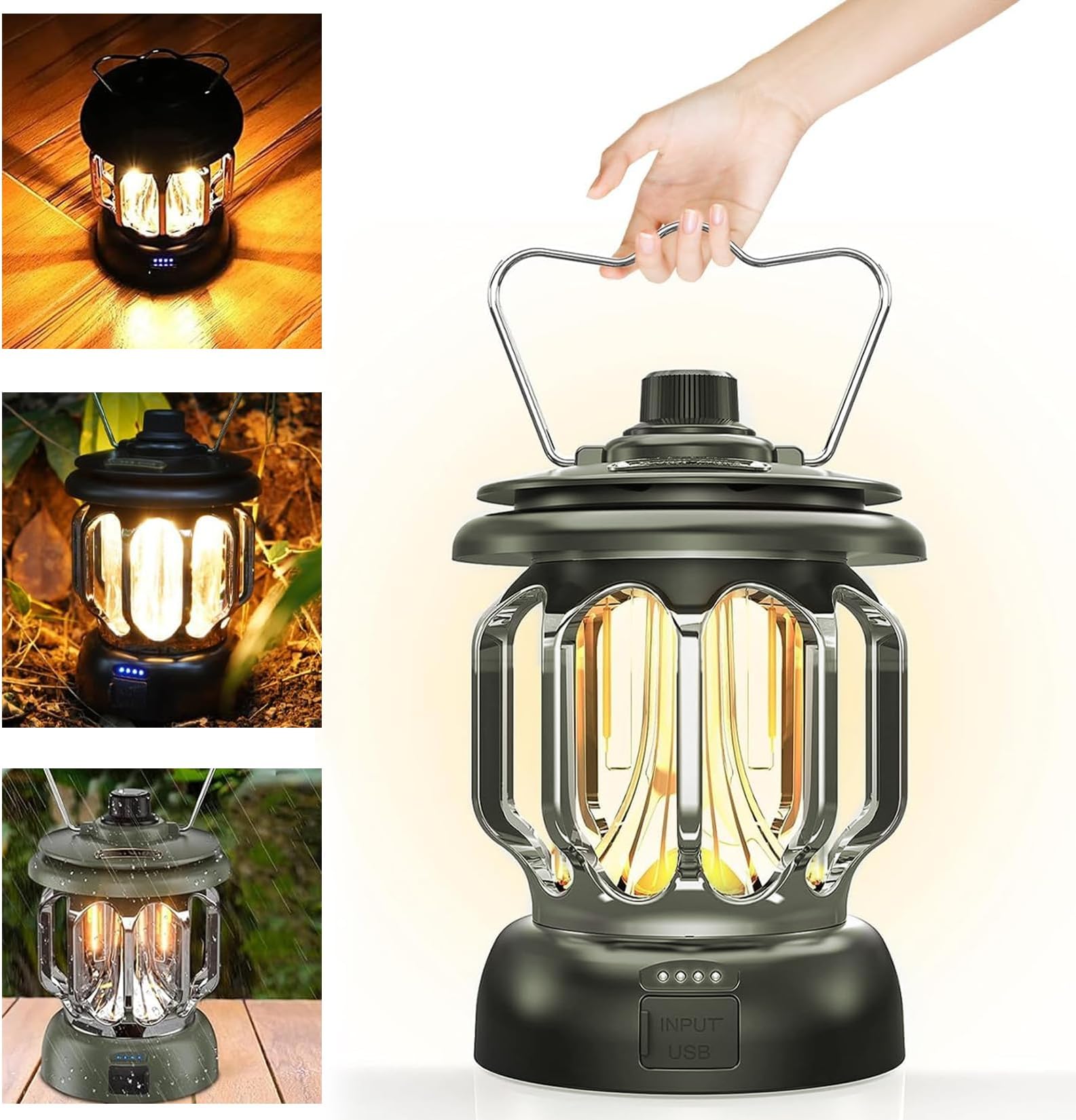 Tucorresi Lámpara de Camping, 5000 mAh LED Linterna Camping Recargable ...