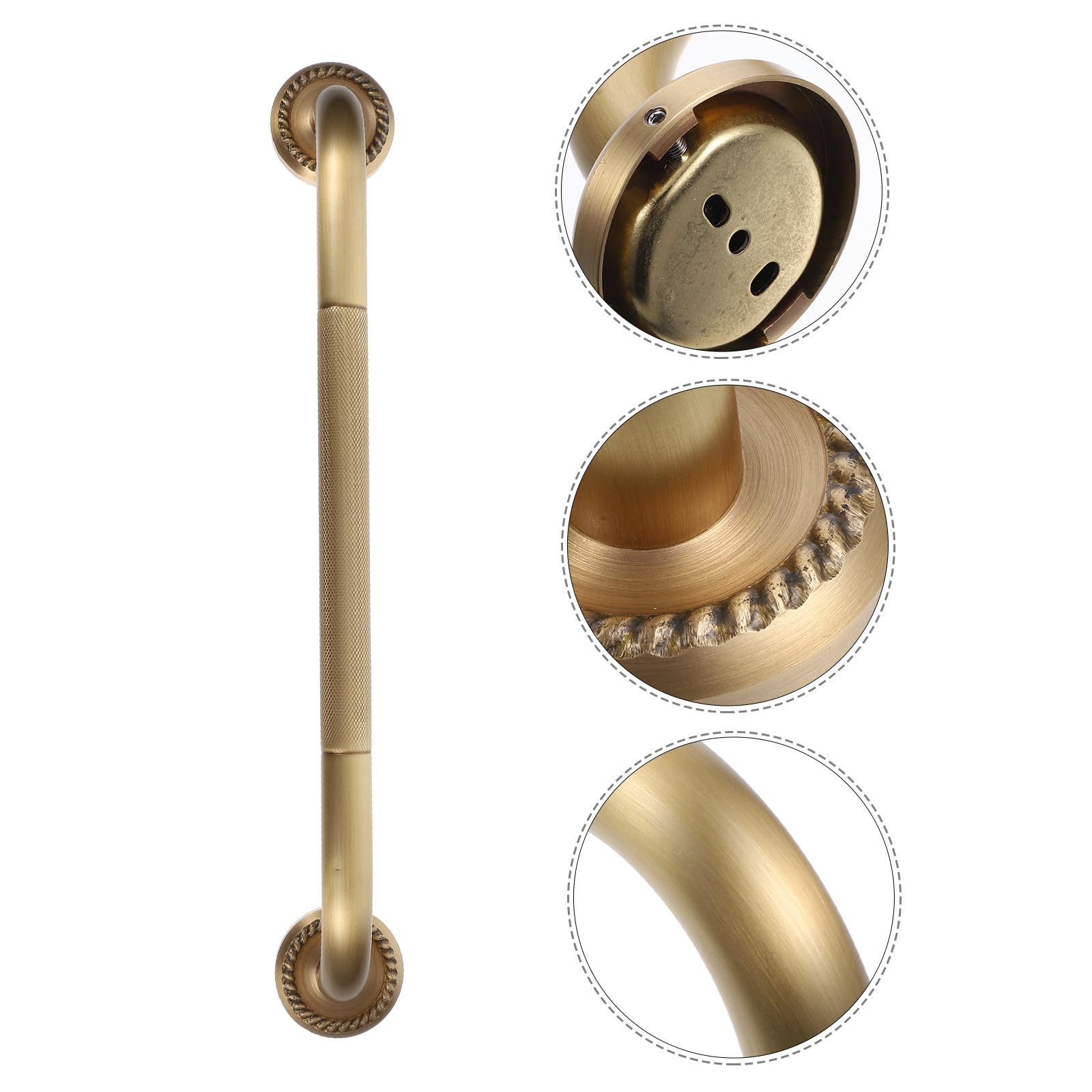 minkissy Supporto Doccia per Anziani in Rame Color Oro Maniglione Antiscivolo e Design Ergonomico, per Bagno e Vasca da Bagno, Evita Cadute e Garantisce Sicurezza