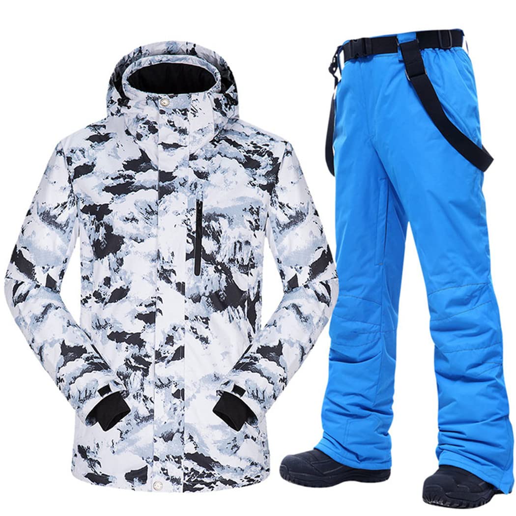 Haitpant Traje de esquí para hombre, cálido, resistente al viento, impermeable, para deportes al aire libre, chaquetas y pantalones de nieve