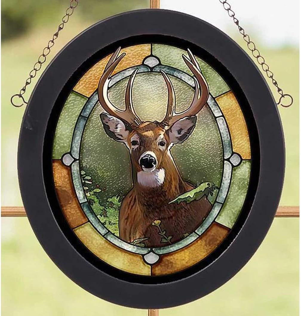 Wild Wings 5386497705 Stained Glass Art,(Whitetail Deer),9 inch Hx8 inch W