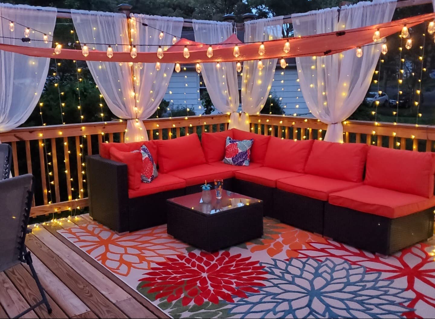 49/mo Finance Ainfox Patio Furniture Set, 5 Pieces Outdoor Sectional