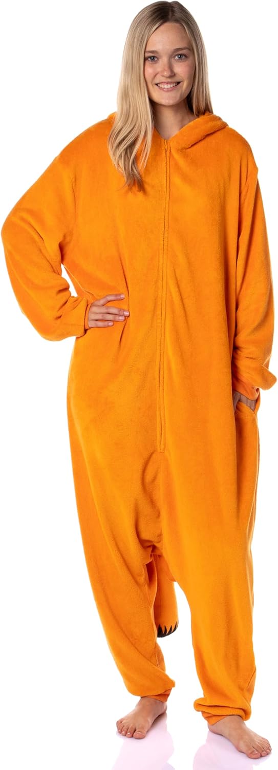 INTIMO Garfield Mens' Character Hooded Union Suit Costume Sleep Pajama For Adults - Image 5
