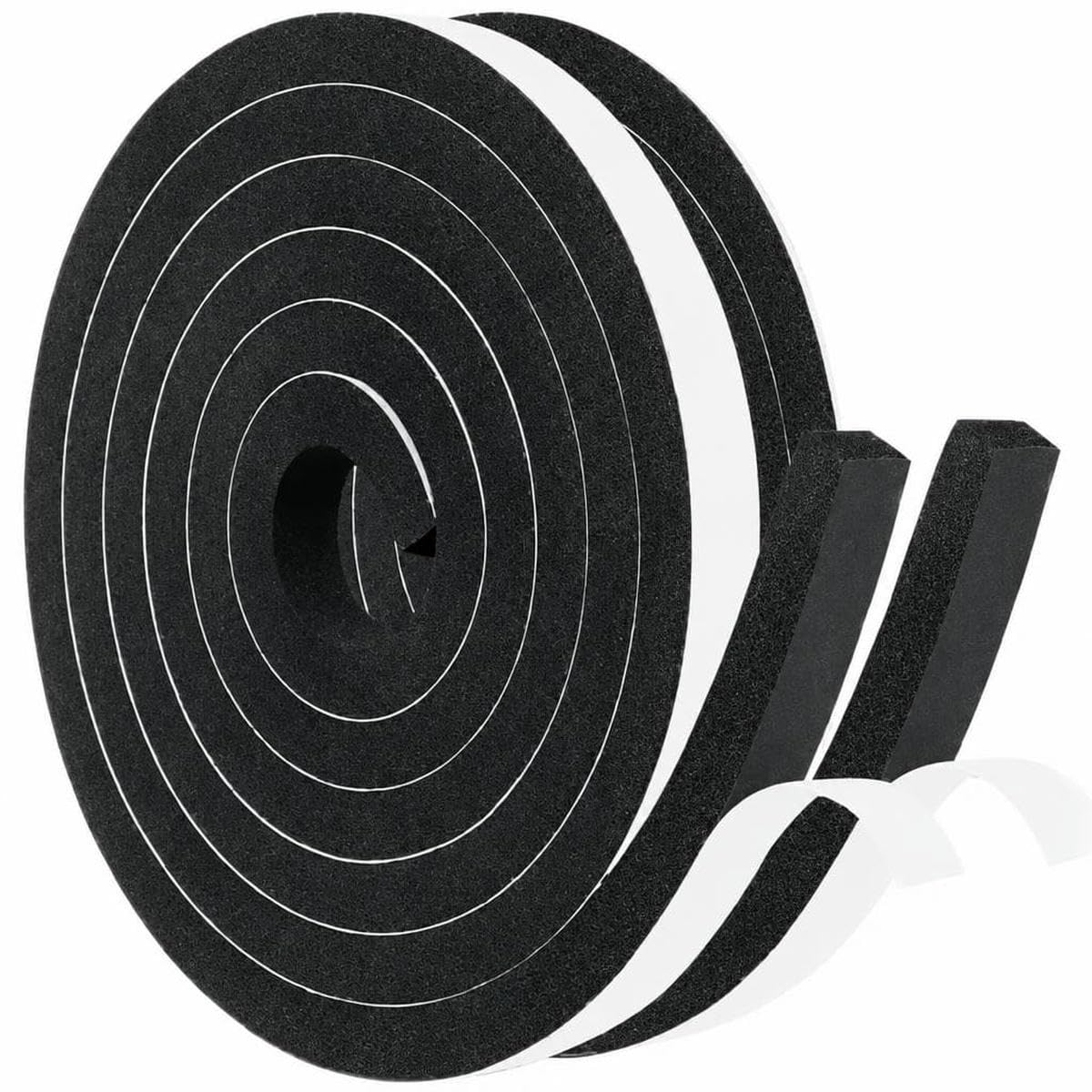 Tbskuy Black 1.5Cm-2 Rolls 4.0M Foam Window Sealing Strips Windproof Sound-Proof Door Weather Stripping Dustproof Self-Adhesive Tape Door Seam Sealing Strip