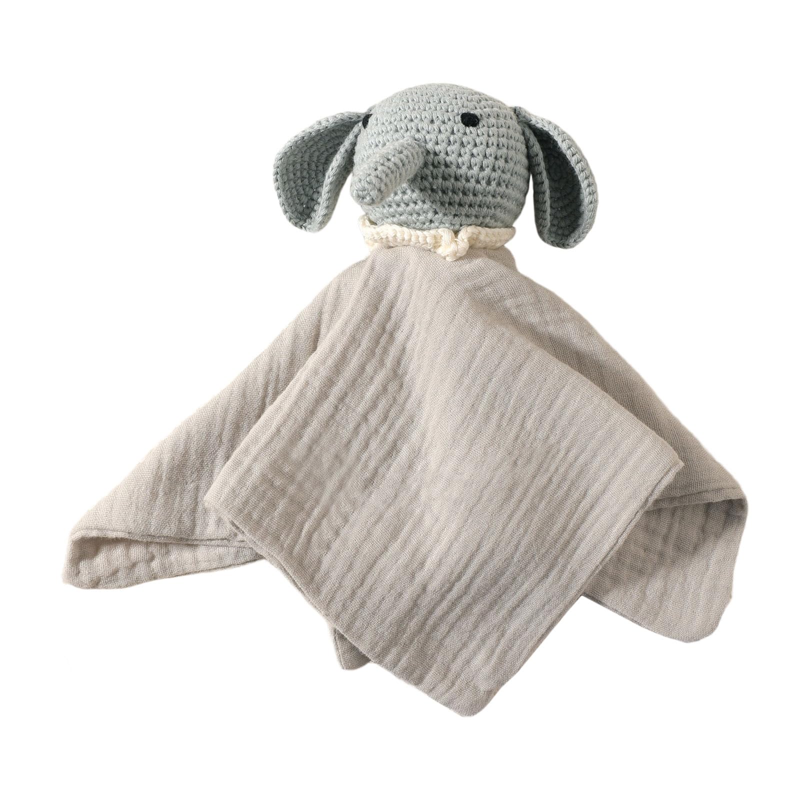 kokdid Cartoon Infant Security Blanket Cuddly Teething Toy Crochet Design Mood Appease Handkerchief for Newborns Care Drooling Soother