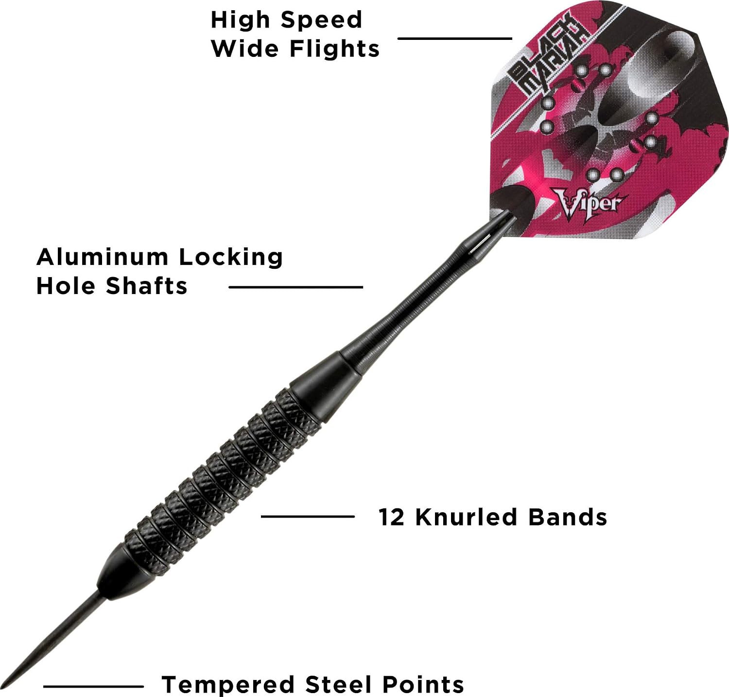 Viper Black Mariah Steel Tip Darts, 22 Grams