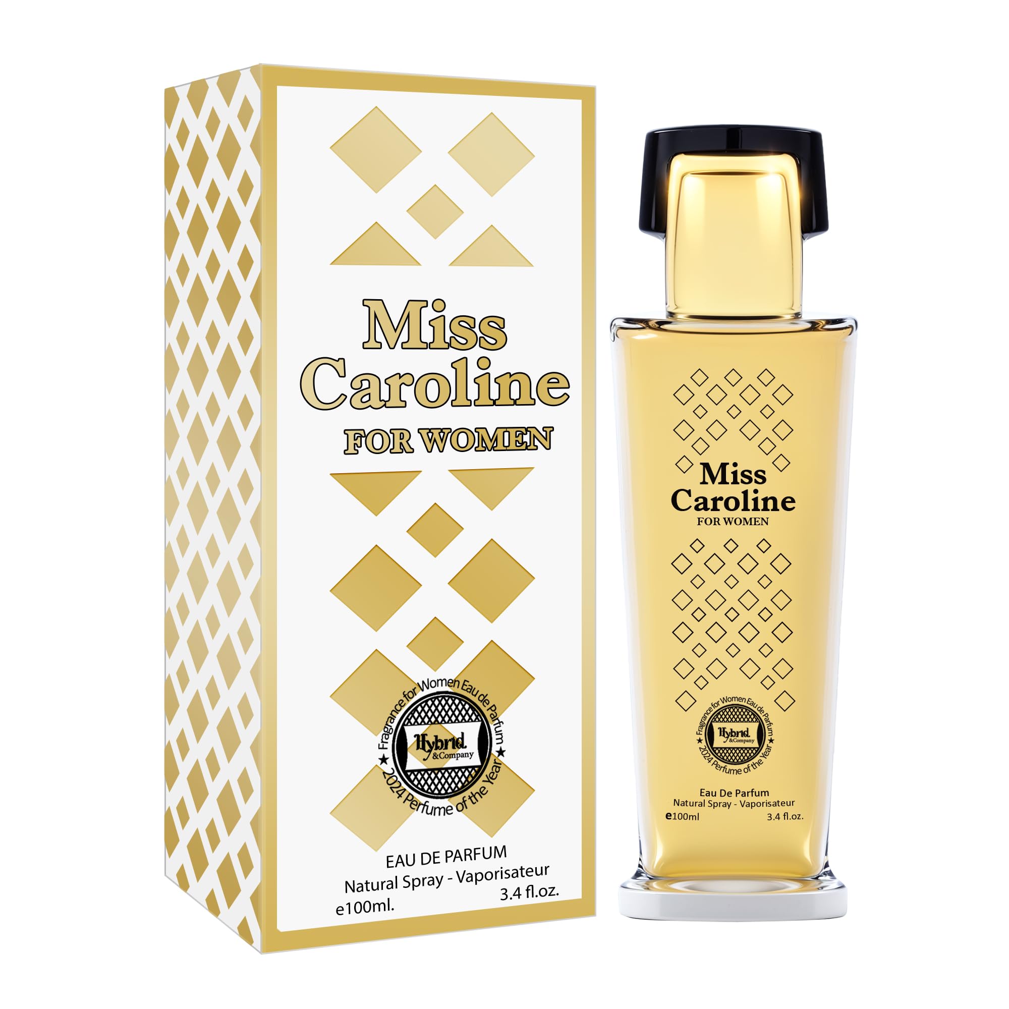 Hybrid & Company Women Miss Caroline Eau De Parfum Natural Spray Vaporisateur 3.4 Fl Oz