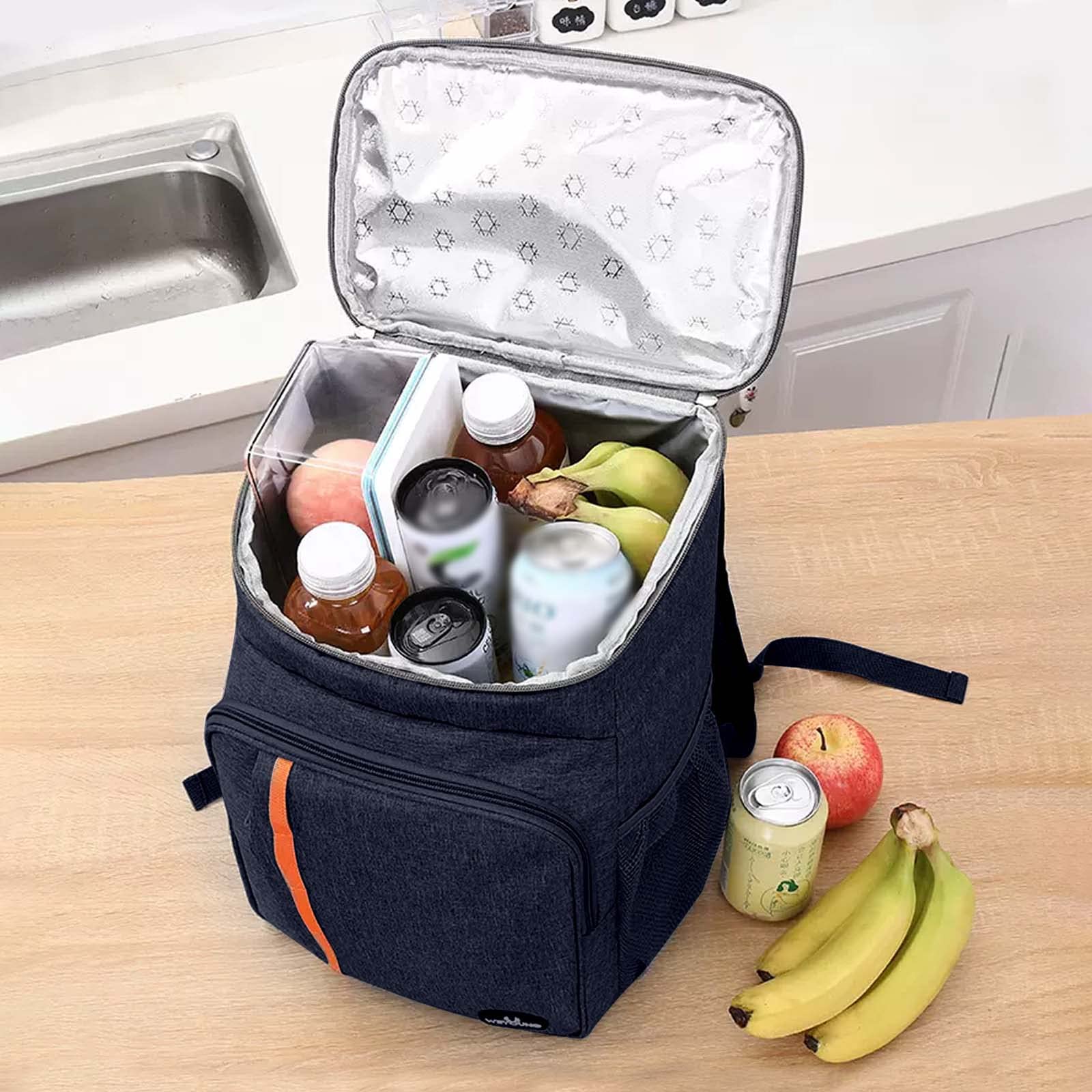 Mochila Nevera Isotérmica 23L - Bolsa Térmica Impermeable Grande para Picnic, Almuerzo, Playa, Camping y Senderismo - Refrigeración (Azul)