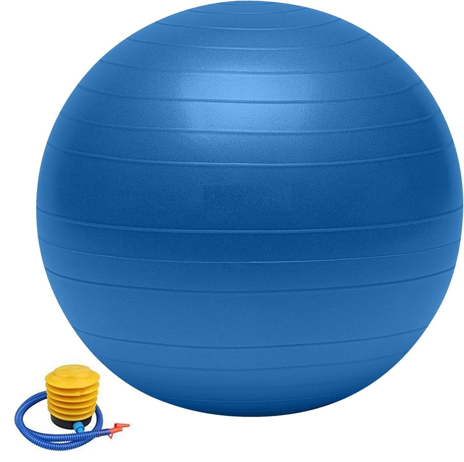 Anti Burst Exercise Ball 65cm with Foot Pump | Yoga Ball for Fitness, Pilates, Pregnancy, Gym, Core Strength, Balance Training & Office Chair | Supports up to 150kg | (Vinyl, Multicolor)-image-22