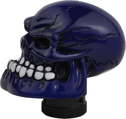 Miniatura 4 de Pomo para palanca de cambios manual Mavota, con forma de calavera, color negro, Azul2