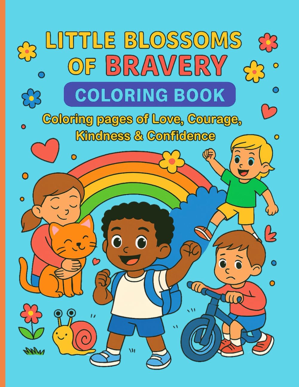 Little Blossoms of Bravery: A simple coloring book that inspires, courage, love, and kindness in kids