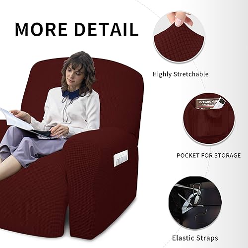 Miniatura 280 de Funda elástica para sofá reclinable de fácil colocación, Tela mezcla de poliéster Algodón, Arena