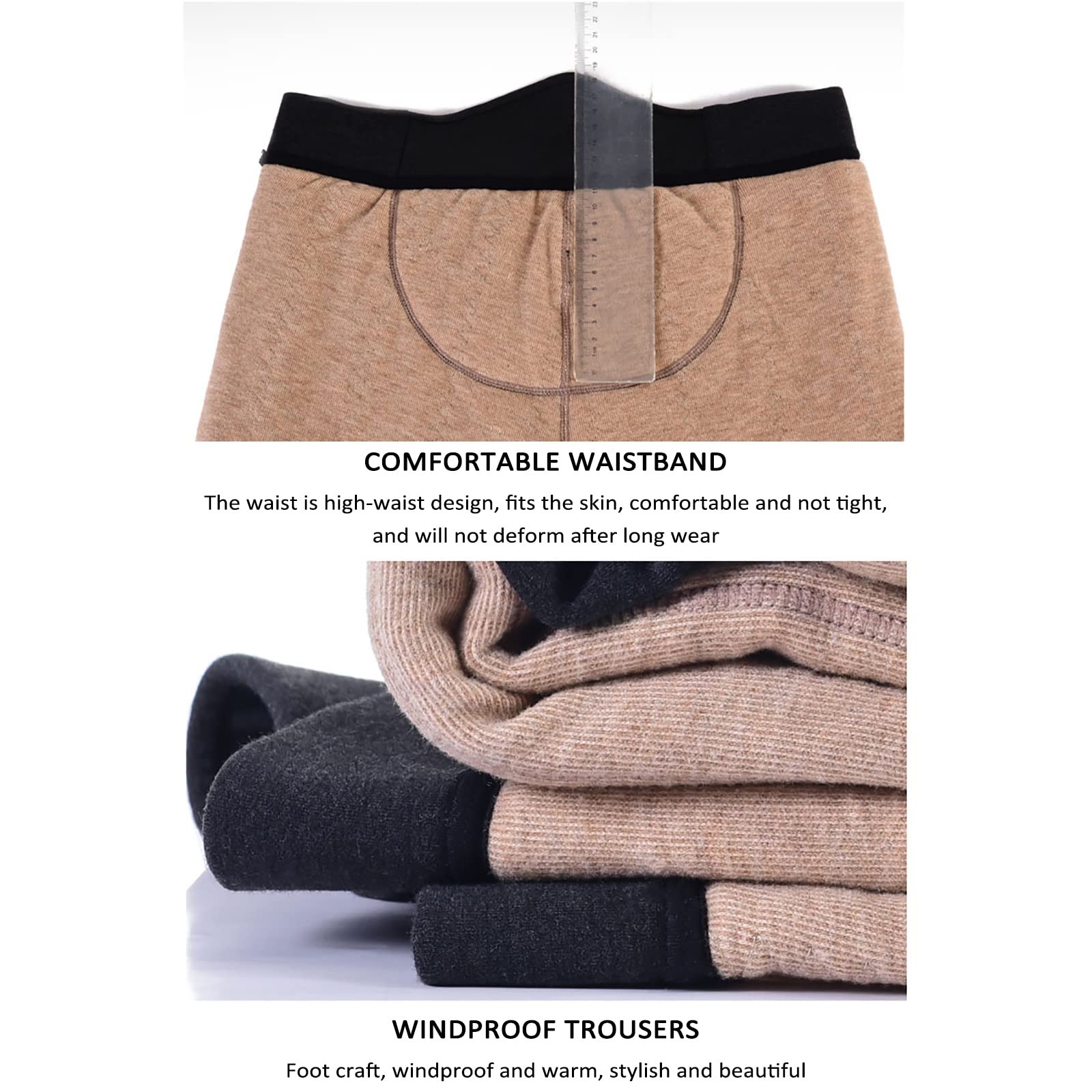 G&F Hombres Leggings Térmicos Calzoncillos Largos Forrado Vellón Parte Inferior Ropa Interior Capa Base Invierno