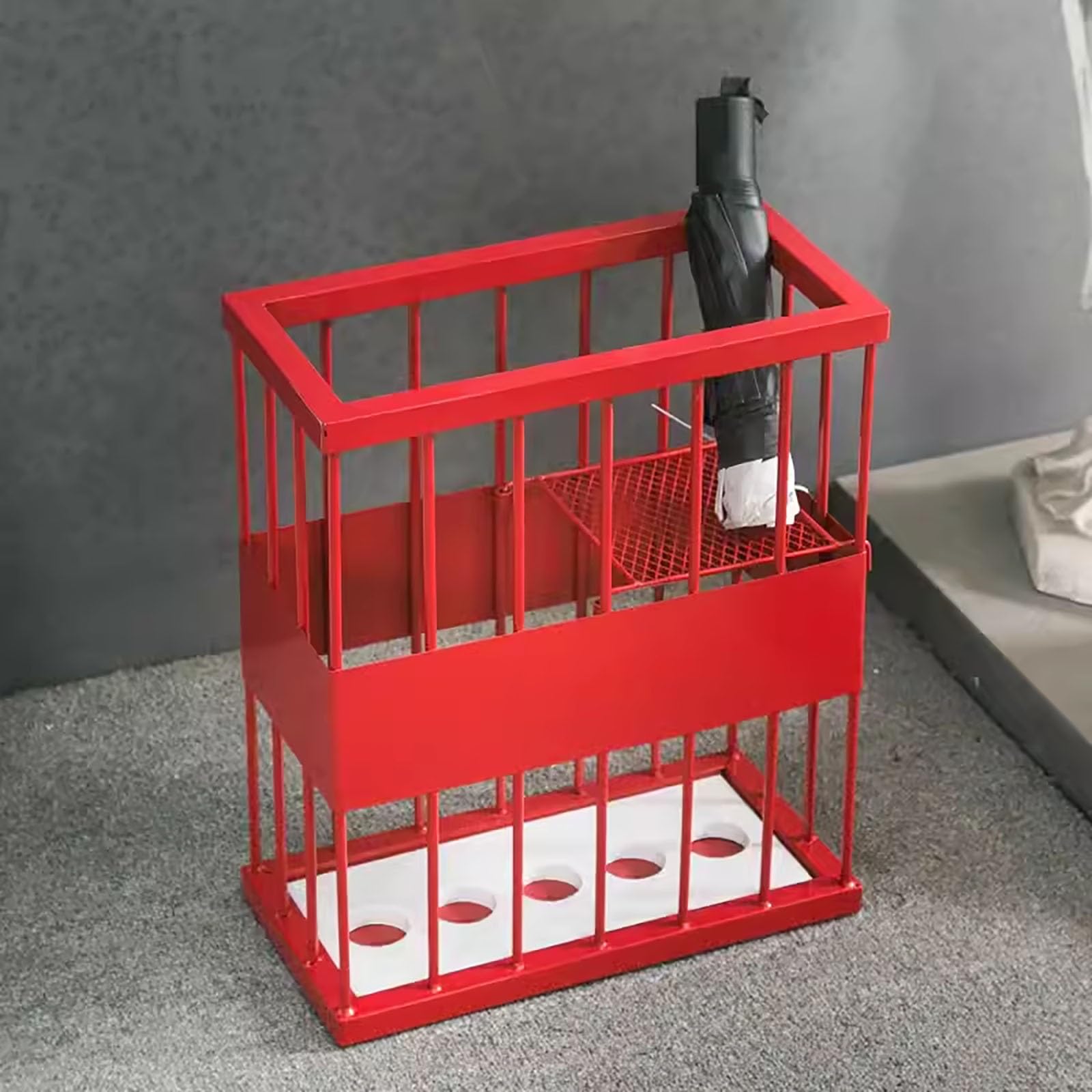 Porte-parapluie en métal avec base marbre au design moderne