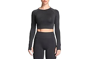 Vital Workout Seamless Crop T Shirt: Long Sleeve Crop Tops for Women