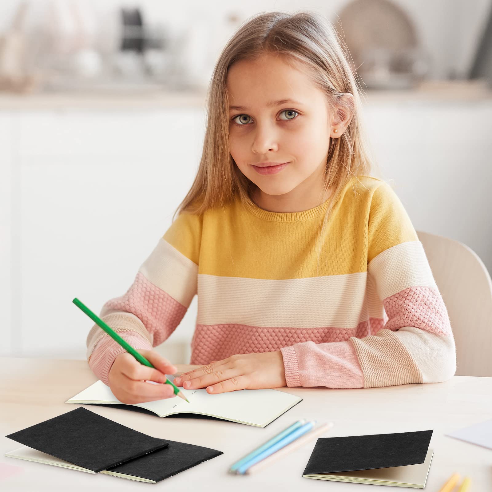 Thenshop Paquete de 150 mini cuadernos pequeños a granel, bloc de notas sin forro, cuadernos de bocetos en blanco, cuadernos de bocetos para niños, estudiantes, regalos de vuelta a la escuela,