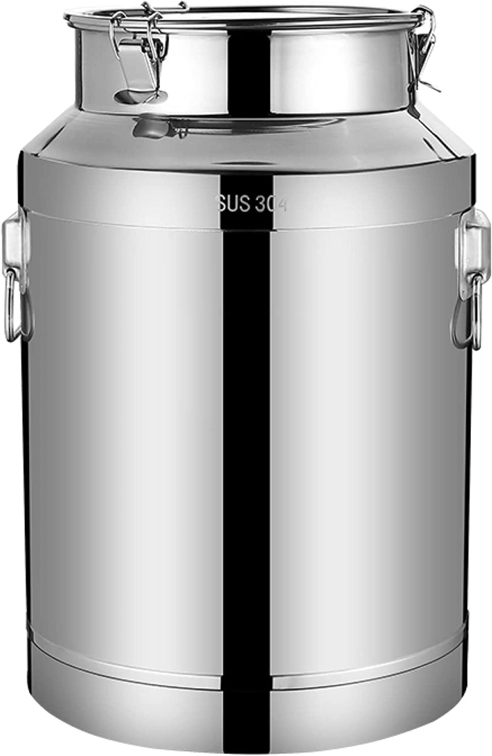 WOTZOV Heavy Duty Milk Jug Can 15L/20L/28L/35L/42L/48L Stainless Steel Airtight Milk Transport Tank Wine Bucket Pail Liquid Storage Canister Home Brewing Supplies,Siliver-15L，Siliver 15L