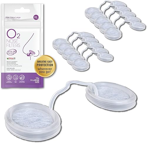 Filtros de nariz O2 con filtración 3M, pantallas nasales para alergias, polvo y humo, filtros nasales sin drogas y sin látex, protección invisible