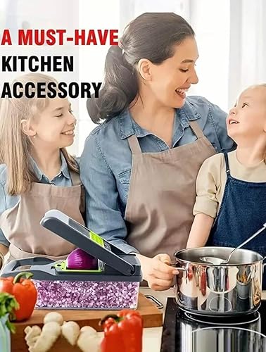 Miniatura 4 de Cortador de verduras 16 piezas, corta en dados y ralla alimentos fácilmente sin complicaciones, picadora de alimentos multifuncional 16 en 1