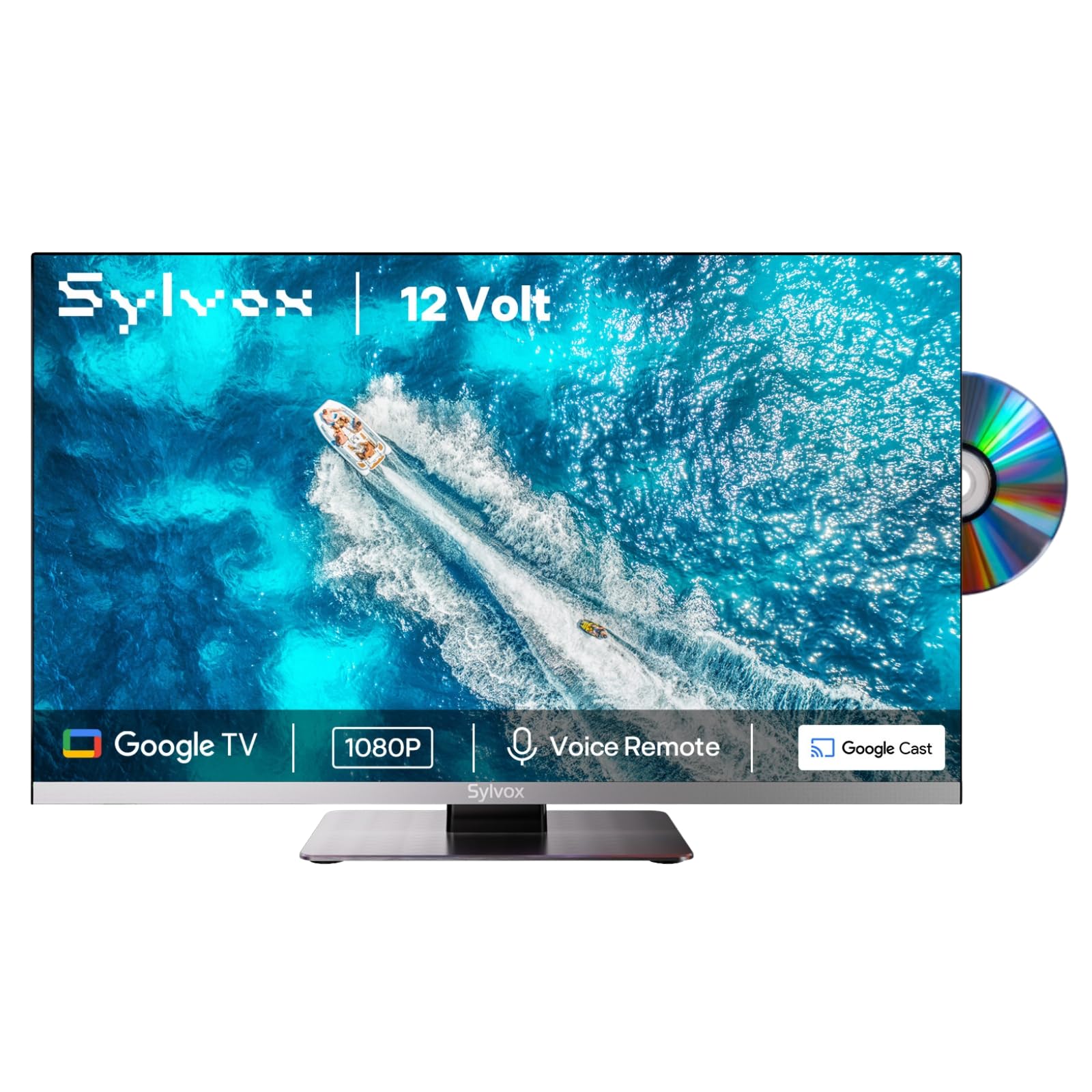 SYLVOX 12 Volt TV, 22' Smart Television with DVD Player Built in