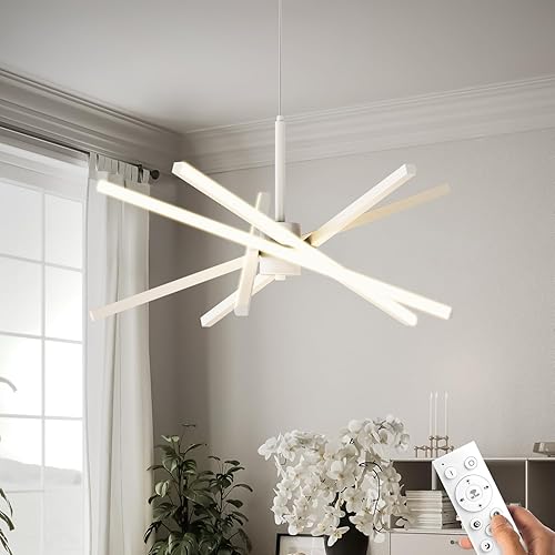 Candelabro Moderno Sputnik de Techo LED Negro Luz Colgante de Montaje Empotrado Candelabros Accesorios de Luz de Comedor Sobre Mesa Regulable con