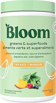 Superfood Greens Powder, Digestive Enzymes with Probiotics and Prebiotics, Gut Health, Bloating Relief for Women, Chlorella, Green Juice Mix with Beet Root Powder, 25 SVG, Mango