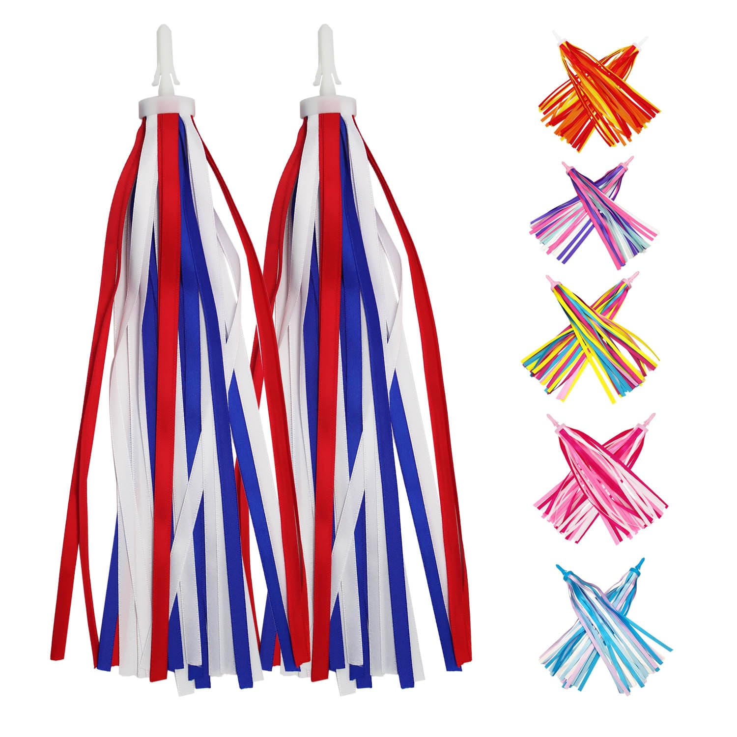 PLATT Kid's Bicycle Handlebar Streamers Colorful Ribbons Tassel for Girls Boys Bicycle Handlebar Scooter Handgrip (1Pair)